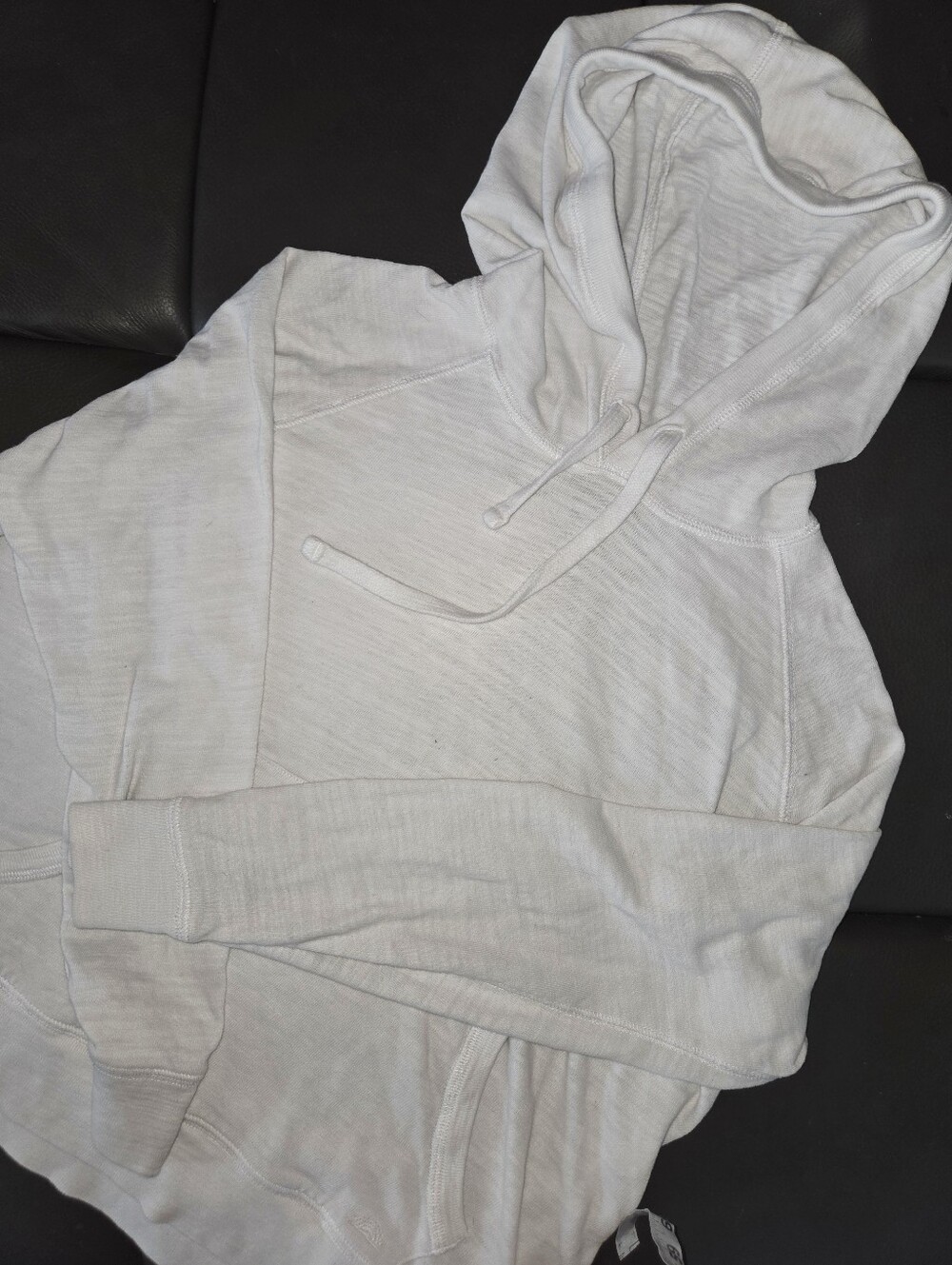 Faherty Sunwashed Organic Cotton Slub Knit Hoodie White Large